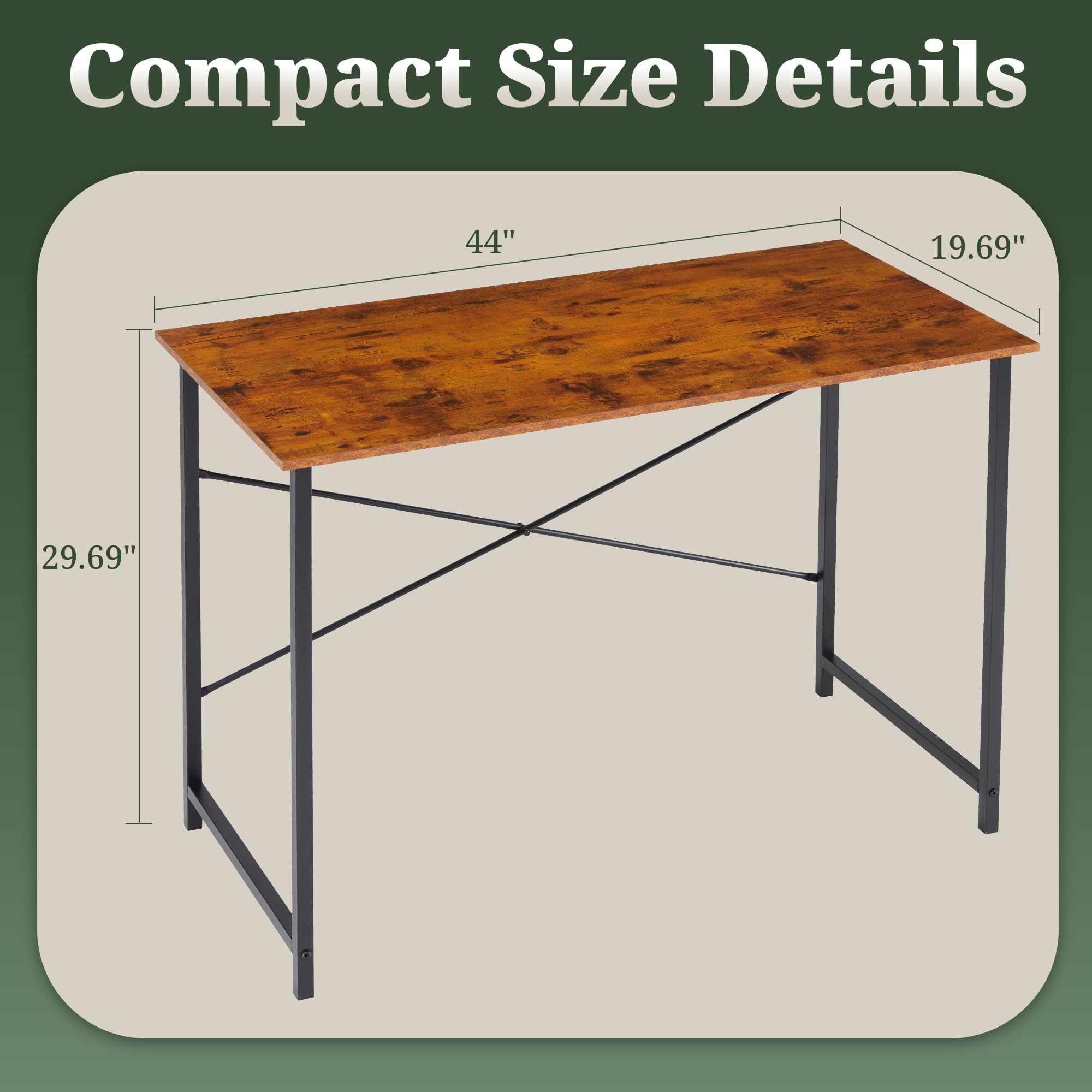 Amazon.com: SageNest Computer Desk 44 Inch, Home Office Desk